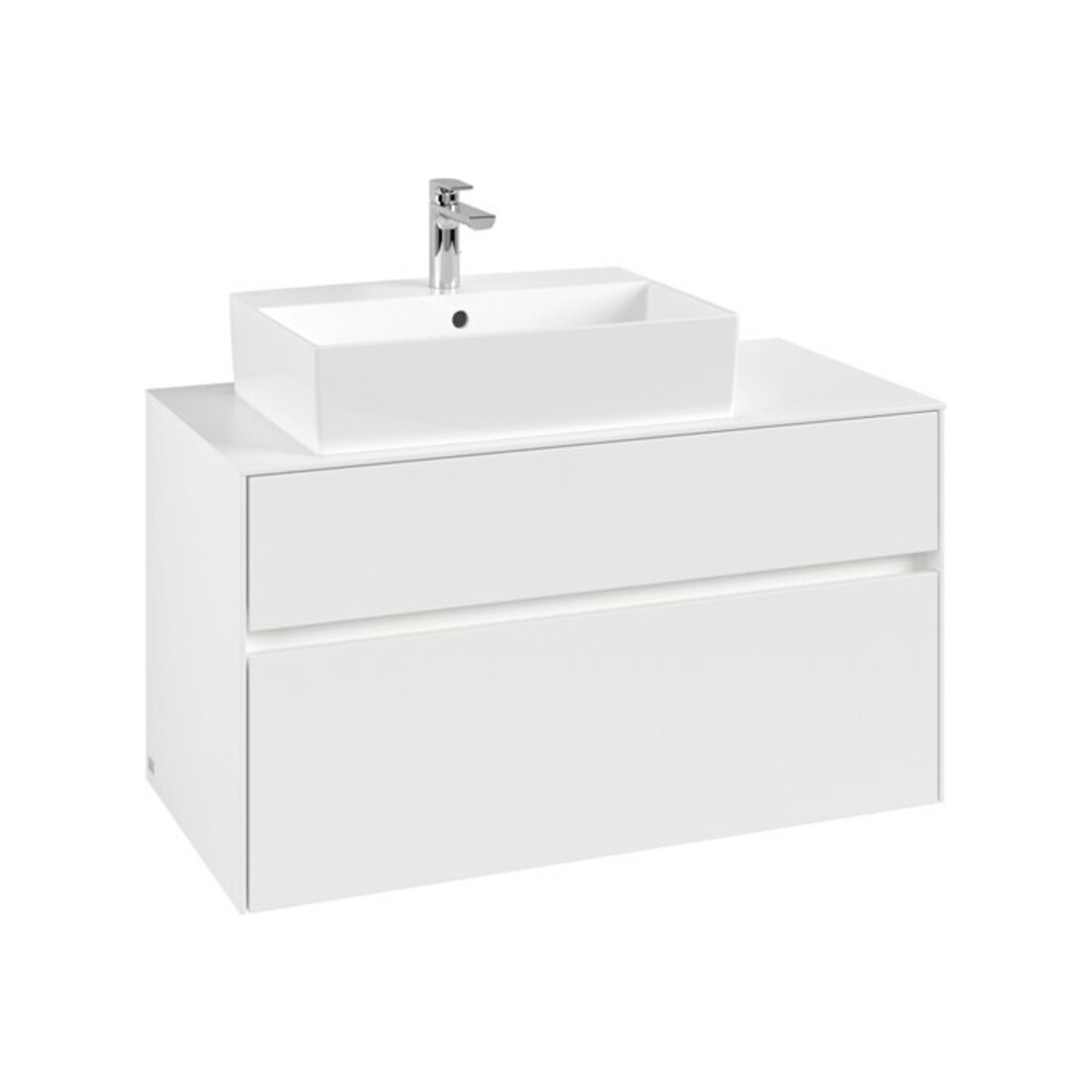 V&B Meuble sous lavabo Collaro 100x54,8x50 cm, WT l, LED 7,3 W, blanc mat