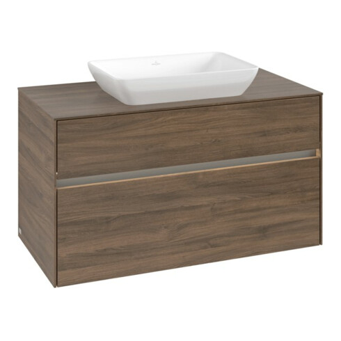 V&B Meuble sous lavabo Collaro 100x54,8x50 cm, WT mi, LED 7,3 W, Ar Oa