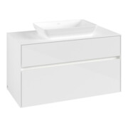 V&B Meuble sous-lavabo Collaro 100x54,8x50 cm, WT mi, LED 7,3 W, blanc brillant-1