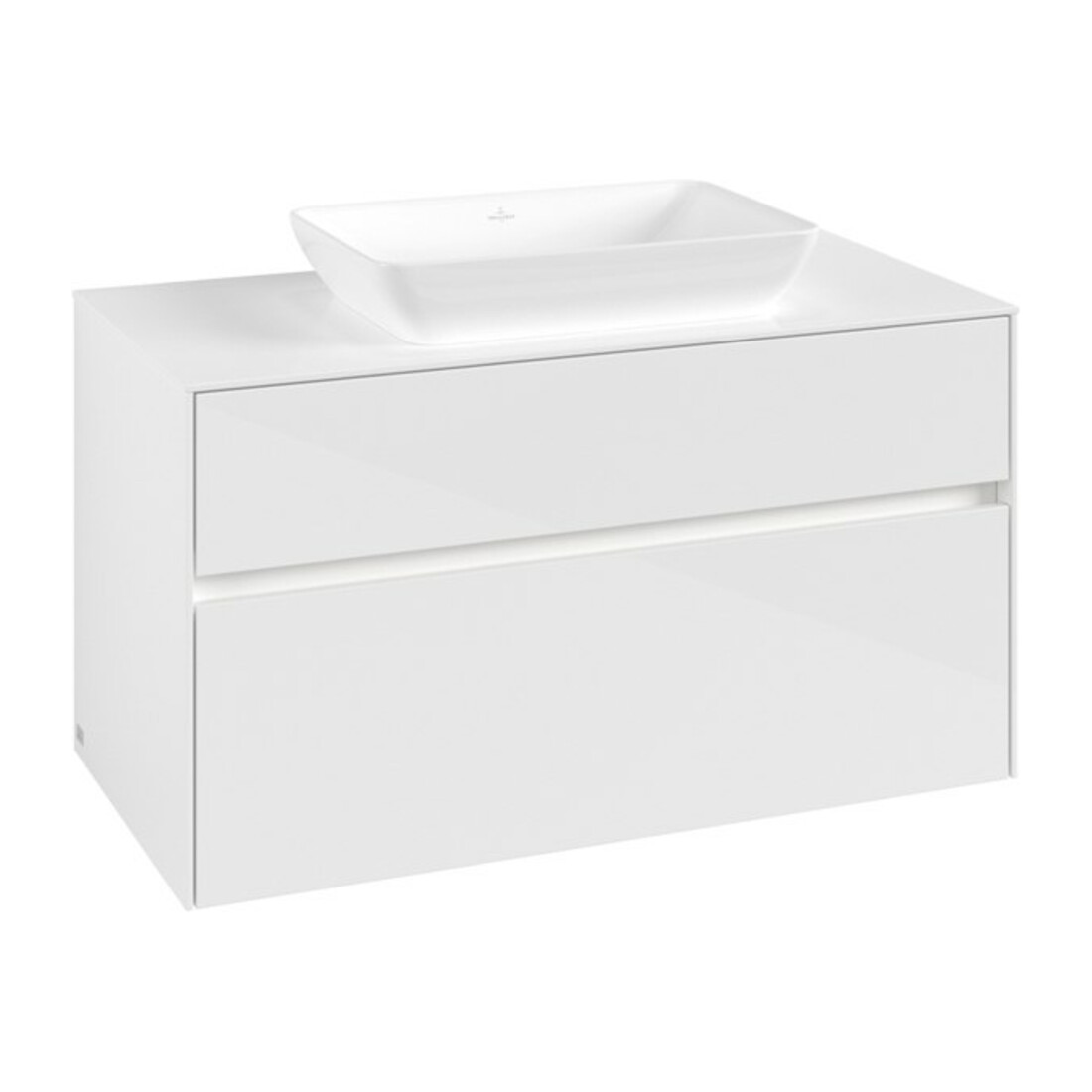 V&B Meuble sous-lavabo Collaro 100x54,8x50 cm, WT mi, LED 7,3 W, blanc brillant