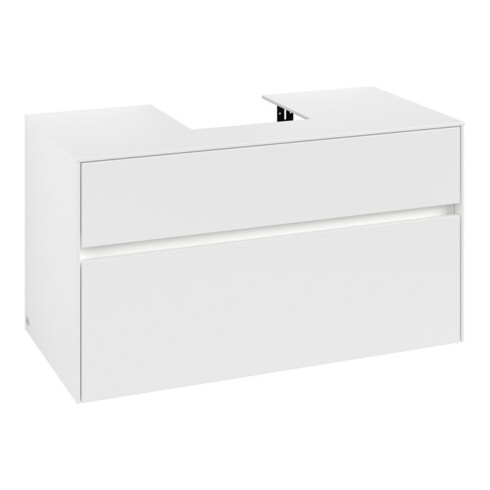 V&B Meuble sous lavabo Collaro 100x54,8x50 cm, WT mi, LED 7,3 W, blanc mat