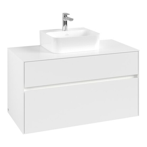 V&B Meuble sous lavabo Collaro 100x54,8x50 cm, WT mi, LED 7,3 W, blanc mat