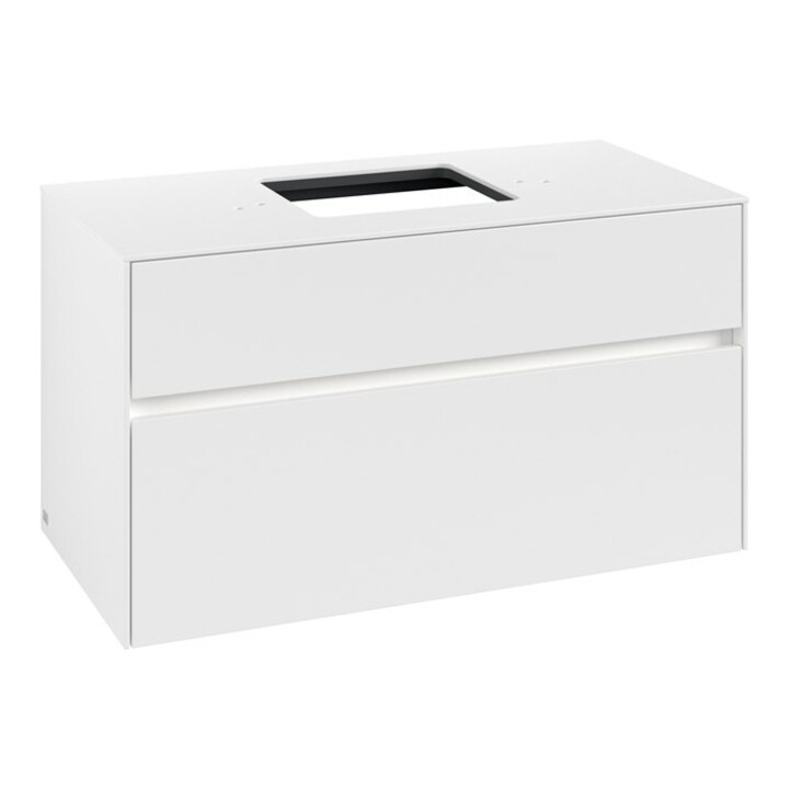 V&B Meuble sous lavabo Collaro 100x54,8x50 cm, WT mi, LED 7,3 W, blanc mat
