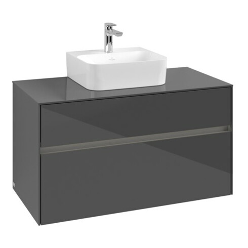 V&B Meuble sous lavabo Collaro 100x54,8x50 cm, WT mi, LED 7,3 W, glo Gr