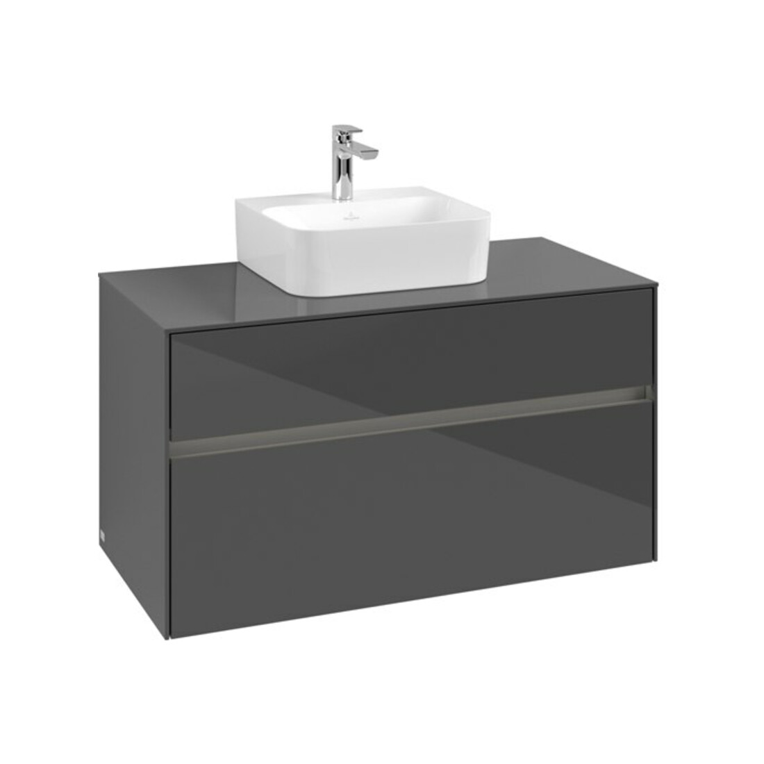 V&B Meuble sous lavabo Collaro 100x54,8x50 cm, WT mi, LED 7,3 W, glo Gr