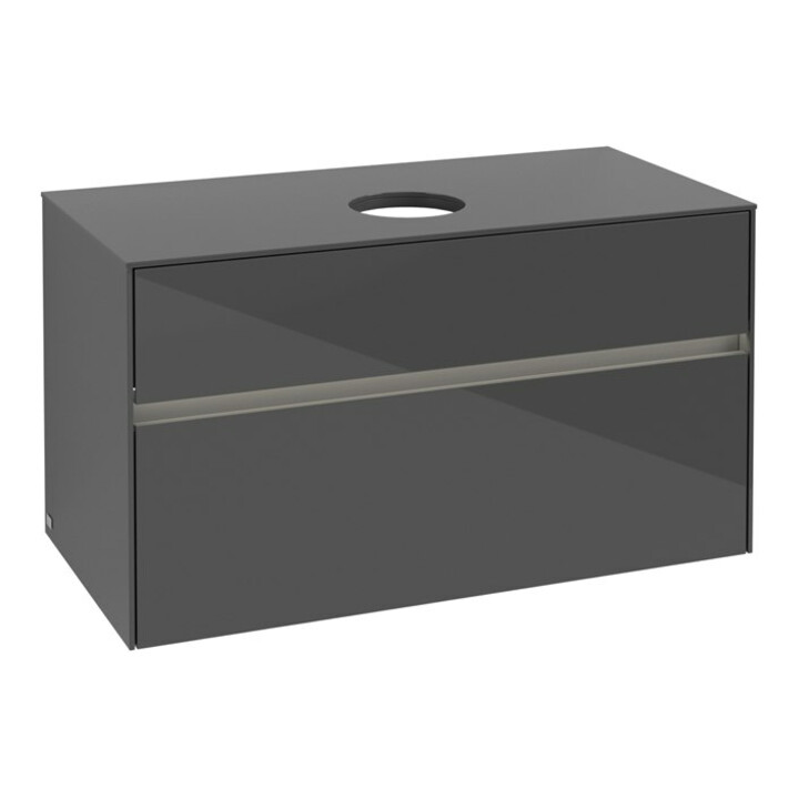 V&B Meuble sous-lavabo Collaro 100x54,8x50 cm, WT mi, LED 7,3 W, glo Gr
