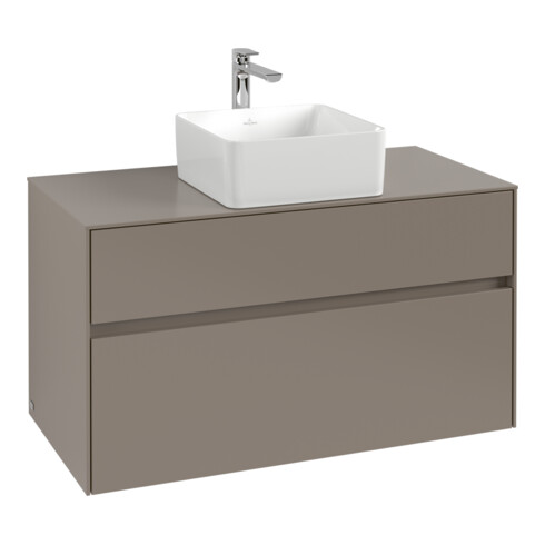 V&B Meuble sous-lavabo Collaro 100x54,8x50 cm, WT mi, LED 7,3 W, Mar bl.