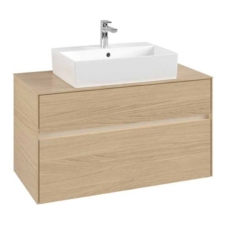 V&B Meuble sous lavabo Collaro 100x54,8x50 cm, WT mi, LED 7,3 W, Nord Oa