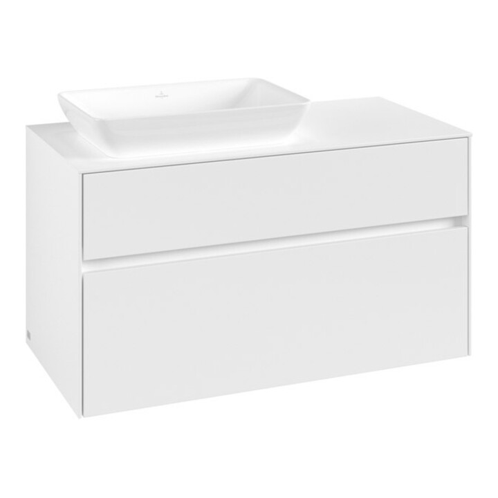 V&B Meuble sous lavabo Collaro 100x54,8x50cm, EV gauche, blanc mat