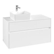 V&B Meuble sous lavabo Collaro 100x54,8x50cm, évier gauche, Blanc mat-4
