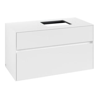 V&B Meuble sous lavabo Collaro 100x54,8x50cm, lavabo à droite, blanc mat