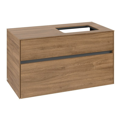 V&B Meuble sous lavabo Collaro 100x54,8x50cm, lavabo à droite, chêne Kansas