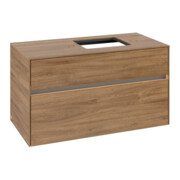 V&B Meuble sous-lavabo Collaro 100x54,8x50cm, lavabo à droite, LED 7,3 W, Kan Oa