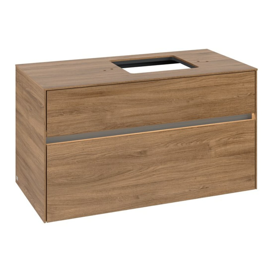 V&B Meuble sous-lavabo Collaro 100x54,8x50cm, lavabo à droite, LED 7,3 W, Kan Oa