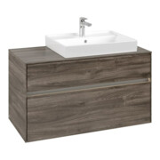 V&B Meuble sous lavabo Collaro 100x54,8x50cm, lavabo à droite, LED 7,3 W, st. Oa