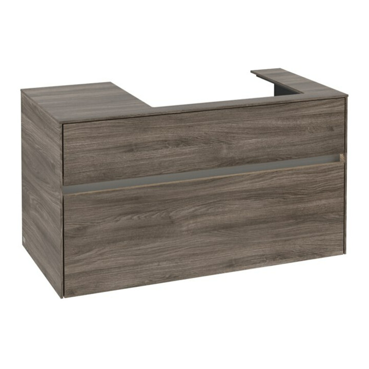 V&B Meuble sous lavabo Collaro 100x54,8x50cm, lavabo à droite, LED 7,3 W, st. Oa
