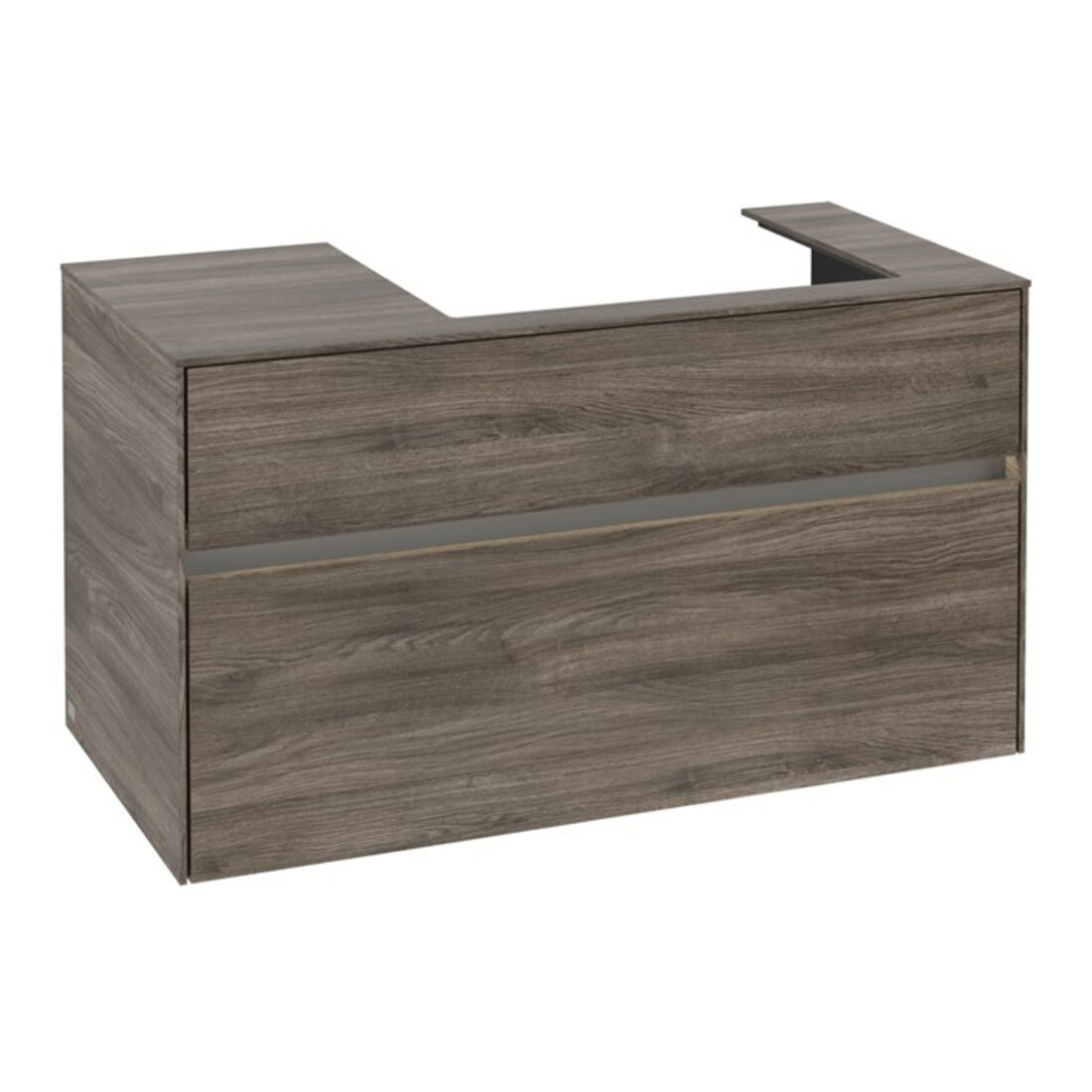 V&B Meuble sous lavabo Collaro 100x54,8x50cm, lavabo à droite, LED 7,3 W, st. Oa
