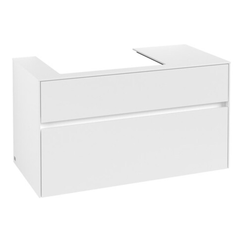 V&B Meuble sous lavabo Collaro 100x54,8x50cm, lavabo à gauche, blanc mat