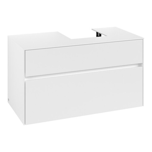 V&B Meuble sous-lavabo Collaro 100x54,8x50cm, lavabo droit, blanc mat