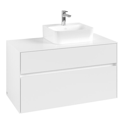 V&B Meuble sous-lavabo Collaro 100x54,8x50cm, lavabo droit, blanc mat