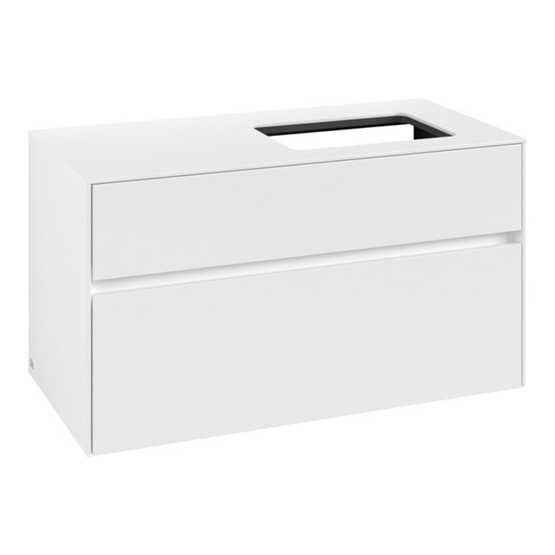 V&B Meuble sous lavabo Collaro 100x54,8x50cm, lavabo droit, blanc mat
