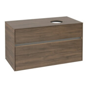 V&B Meuble sous-lavabo Collaro 100x54,8x50cm, lavabo droit, LED 7,3 W, Ariz. Oa