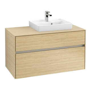 V&B Meuble sous lavabo Collaro 100x54,8x50cm, lavabo droit, LED 7,3 W, Nord Oa