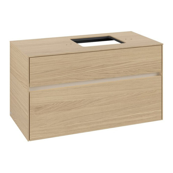 V&B Meuble sous-lavabo Collaro 100x54,8x50cm, Lavabo droit, LED 7,3 W, Nord Oa