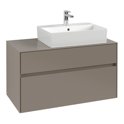 V&B Meuble sous-lavabo Collaro 100x54,8x50cm, lavabo droit, LED 7,3 W, Tau