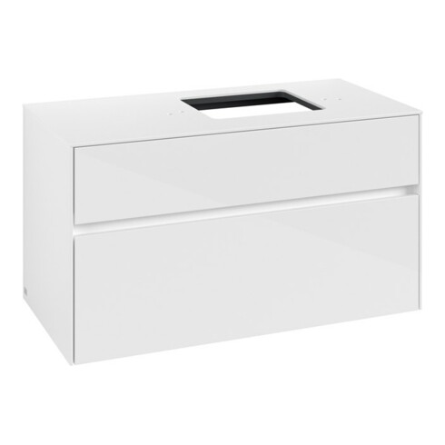 V&B Meuble sous lavabo Collaro 100x54,8x50cm, lavabo droite, blanc brillant