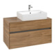 V&B Meuble sous lavabo Collaro 100x54,8x50cm, lavabo droite, chêne kansas-1