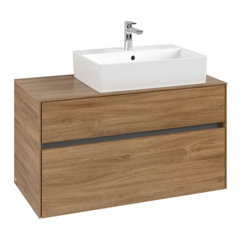 V&B Meuble sous lavabo Collaro 100x54,8x50cm, lavabo droite, chêne kansas