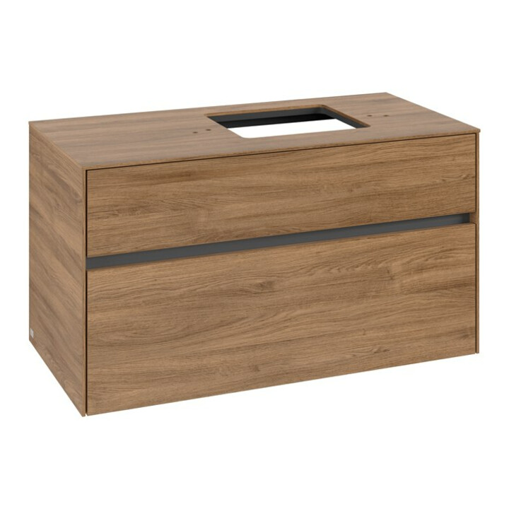 V&B Meuble sous lavabo Collaro 100x54,8x50cm, lavabo droite, chêne kansas