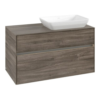 V&B Meuble sous lavabo Collaro 100x54,8x50cm, Lave-mains droit, LED 7,3 W, st. Oa