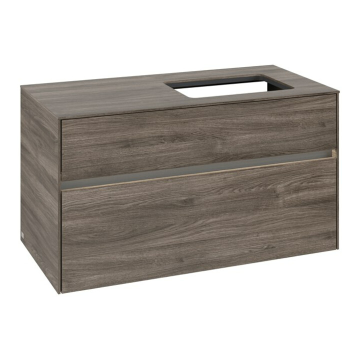 V&B Meuble sous lavabo Collaro 100x54,8x50cm, Lave-mains droit, LED 7,3 W, st. Oa