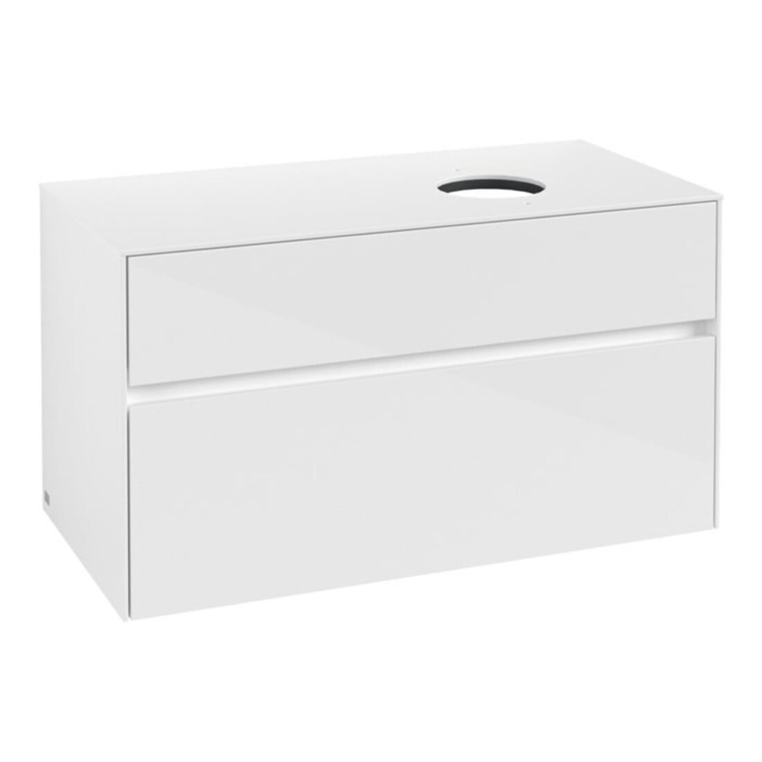 V&B Meuble sous lavabo Collaro 100x54,8x50cm, LV droite, Blanc brillant