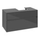 V&B Meuble sous-lavabo Collaro 100x54,8x50cm, LV droite, gris brillant-1