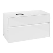 V&B Meuble sous-lavabo Collaro 100x54,8x50cm, LV gauche, Blanc brillant