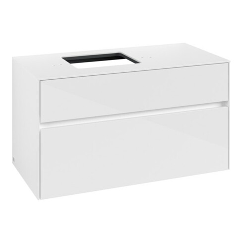 V&B Meuble sous-lavabo Collaro 100x54,8x50cm, LV gauche, blanc brillant