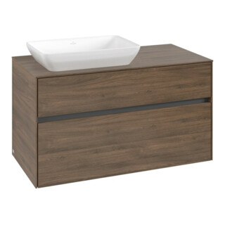 V&B Meuble sous lavabo Collaro 100x54,8x50cm, vasque à gauche, chêne Arizona