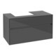 V&B Meuble sous-lavabo Collaro 100x54,8x50cm, vasque à gauche, gris brillant-1