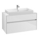 V&B Meuble sous lavabo Collaro 100x54,8x50cm, vasque centrale, blanc brillant-1