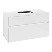 V&B Meuble sous lavabo Collaro 100x54,8x50cm, vasque centrale, blanc brillant-3
