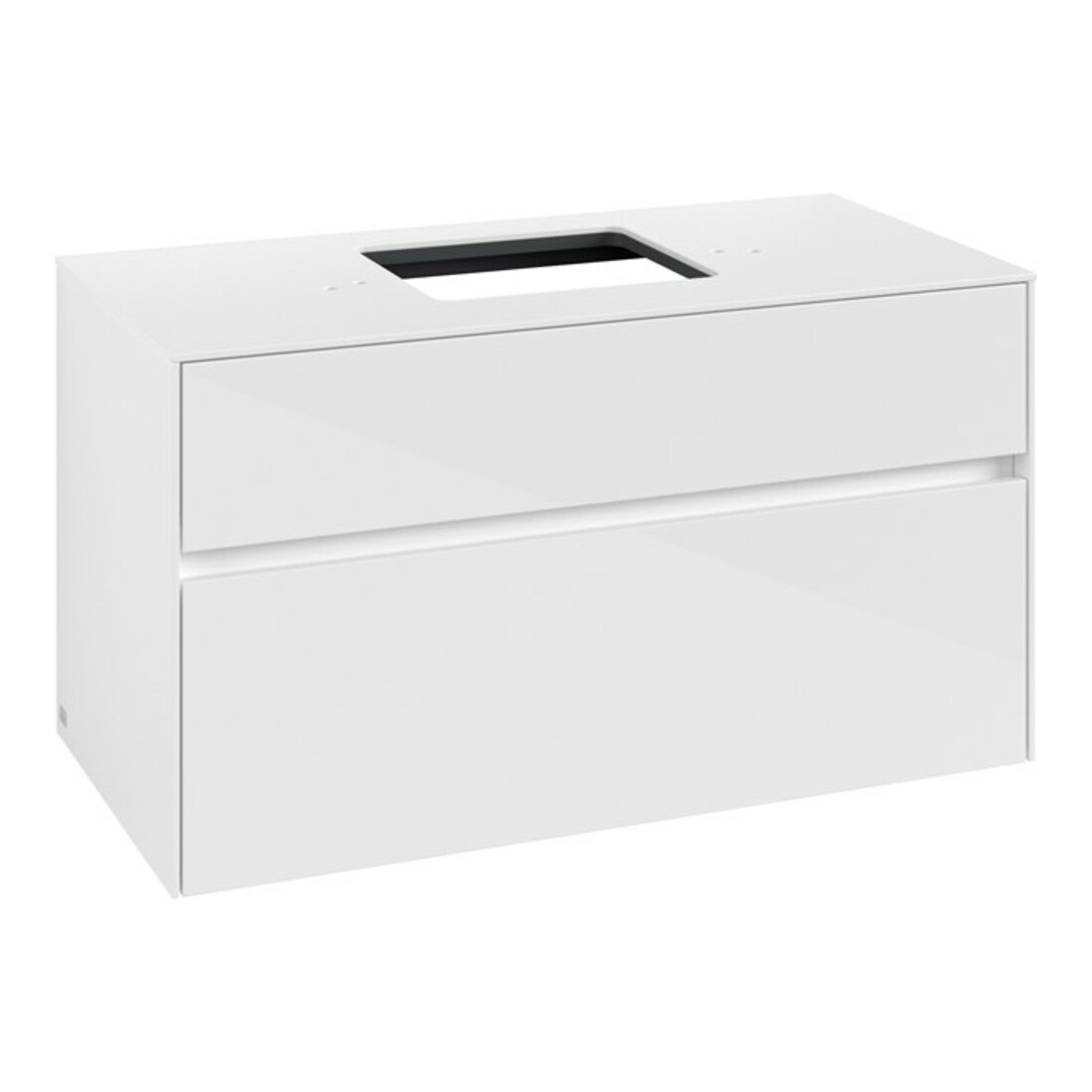 V&B Meuble sous lavabo Collaro 100x54,8x50cm, vasque centrale, blanc brillant