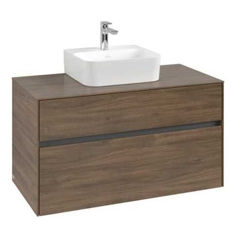 V&B Meuble sous lavabo Collaro 100x54,8x50cm, vasque centrale, chêne Arizona
