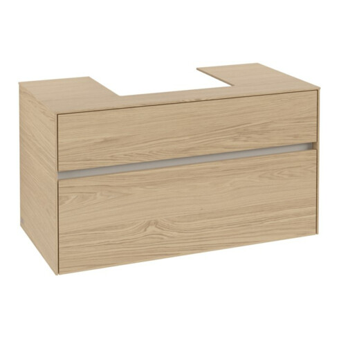 V&B Meuble sous lavabo Collaro 100x54,8x50cm, vasque centrale, chêne nordique