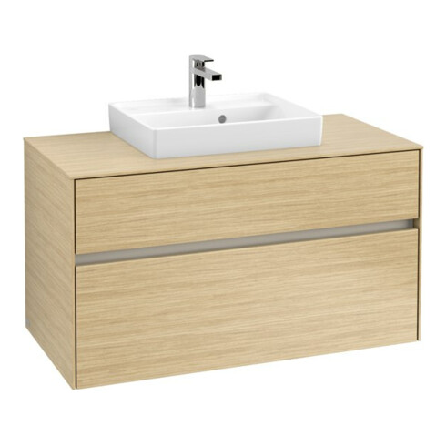 V&B Meuble sous lavabo Collaro 100x54,8x50cm, vasque centrale, chêne nordique