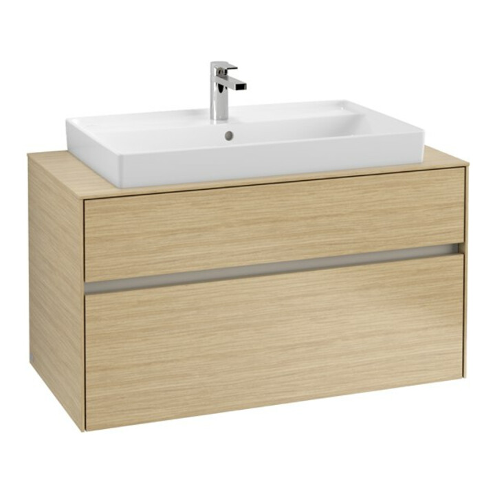 V&B Meuble sous-lavabo Collaro 100x54,8x50cm, vasque centrale, chêne nordique