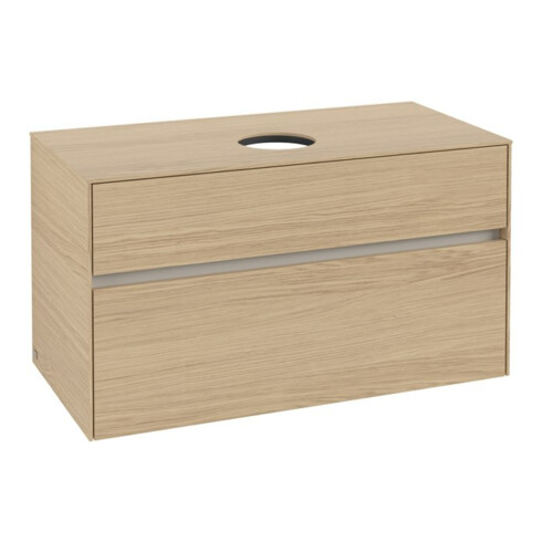 V&B Meuble sous-lavabo Collaro 100x54,8x50cm, vasque centrale, chêne nordique