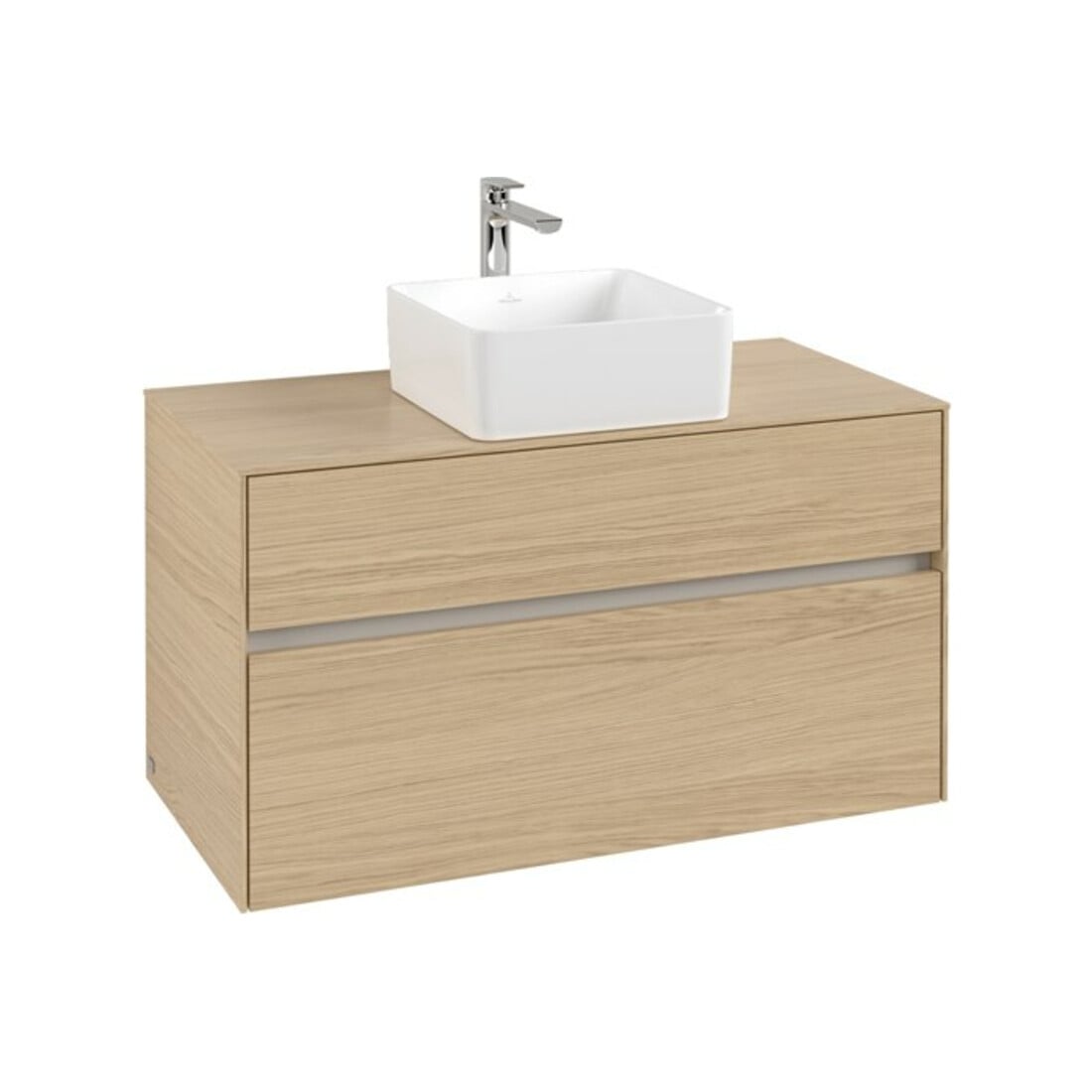 V&B Meuble sous-lavabo Collaro 100x54,8x50cm, vasque centrale, chêne nordique